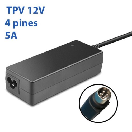 Cargador TPV, monitores 12V 5A 4 pines 60W