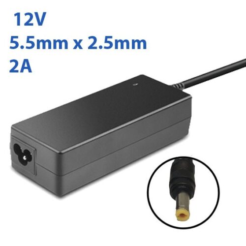 Cargador de uso general 12V 2A 5.5mm x 2.5mm 24W