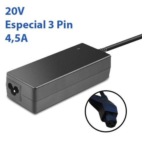 Cargador Dell 20V 4.5A Especial 3 pin