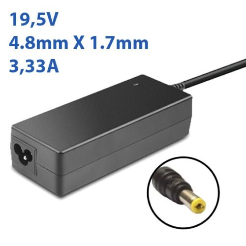 Cargador HP 19.5V 3.33A 4.8mm X 1.7mm